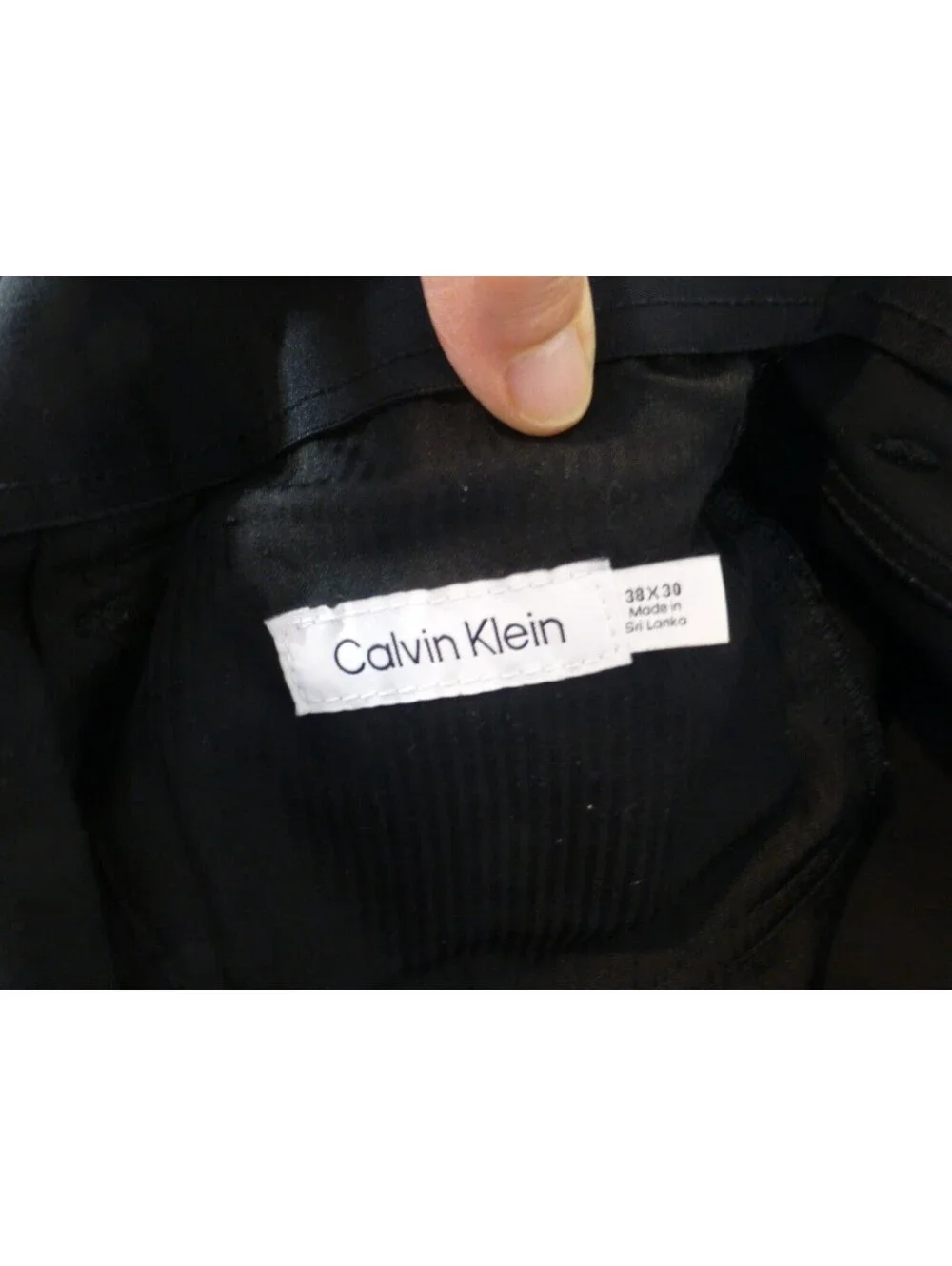 Calvin Klein Men's Black Flat Front Slim Straight Stretch Pants Size 38x30 J4A